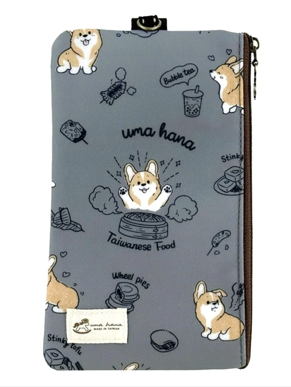 Waterproof Corgi Taiwan Food Phone Case Pouch W/ Neck Strap